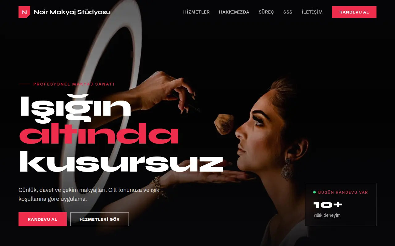 Kadın Kuaförü Web Sitesi — Noir Makyaj Stüdyosu